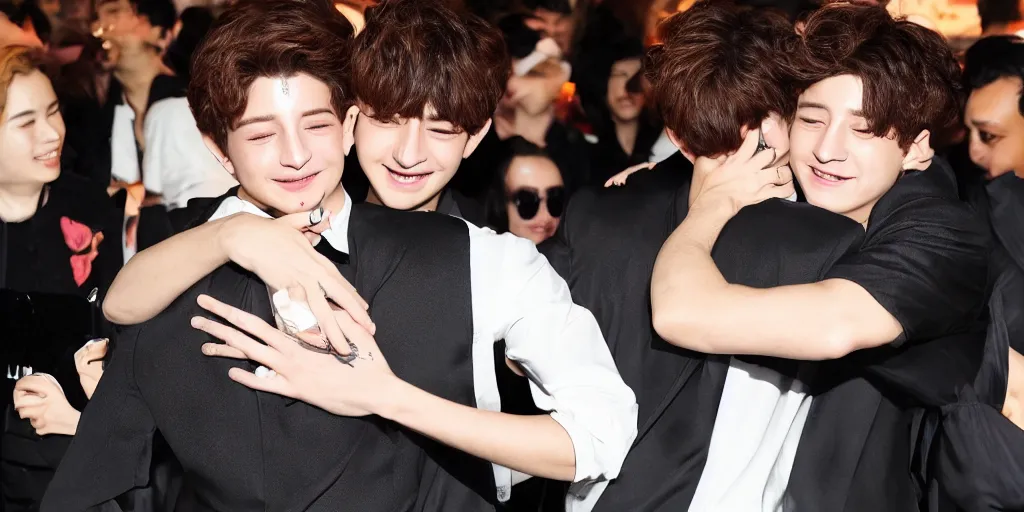 Prompt: charlie puth hugging Jung kook