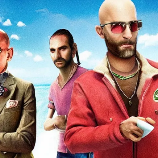 Image similar to a still of from the movie the royal tenenbaums crossover with the game far cry 3