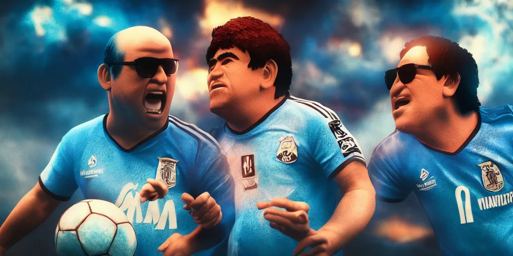 Image similar to funko of maradona, max resolution, high contrast, cinematic, light cinematic, volumetric, realistic, cinematic lighting, octane render, hyper realistic