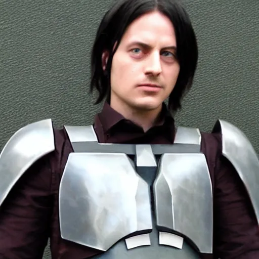 Image similar to Levi Ackerman wearing a Mandalorian chest plate