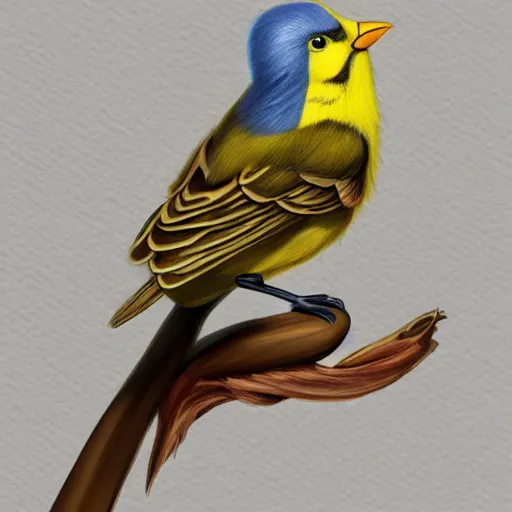 Prompt: An adorable mustached canary, highly detailed, digital painting, artstation, concept art, sharp soft focus, studio light, by Phil and Kaja Foglio,