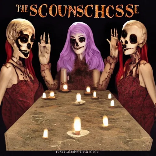 Image similar to The Council of Spooky Bitches, 8k,