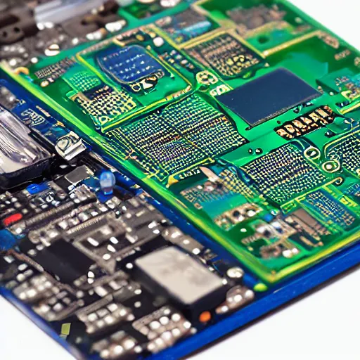 Prompt: gps navigation inside a pcb with installed components