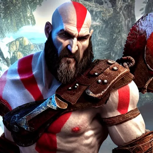 Image similar to cute and marketable god of war mascot