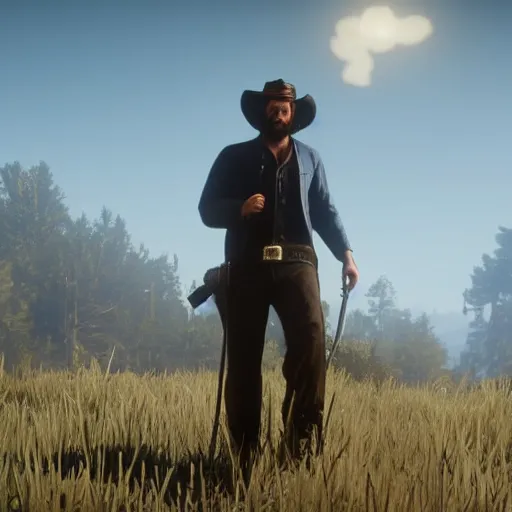 Image similar to jesus christ in red dead redemption 2
