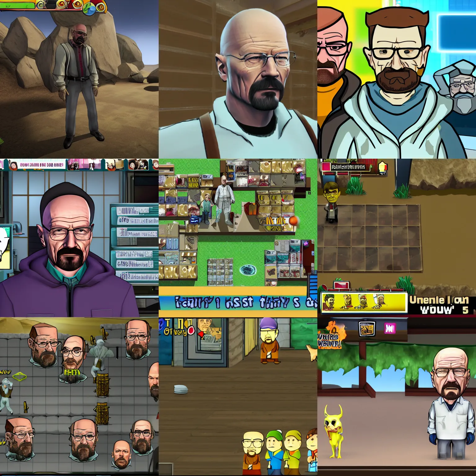 Prompt: Walter White in MultiVersus, in game screenshots