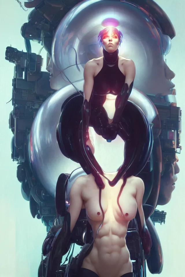 Image similar to Ghost in the shell, highly detailed, digital painting, artstation, concept art, smooth, sharp focus, illustration, RayTracing, art by artgerm and greg rutkowski and alphonse mucha