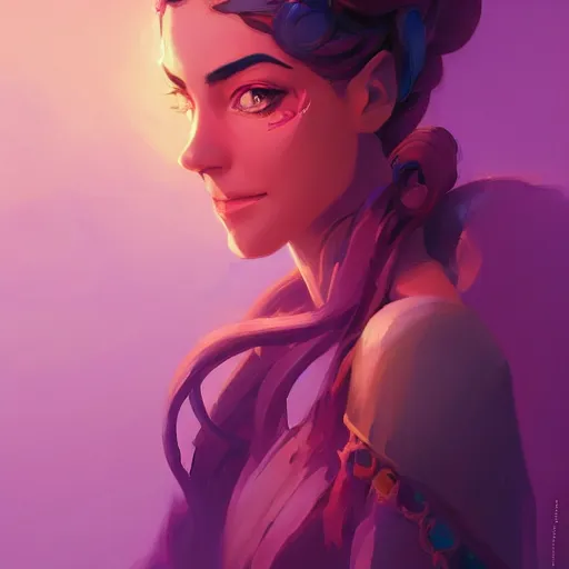 Image similar to portrait of a beautiful woman, maya ali mage, gloomhaven, dynamic lighting, gaudy colors, octane render aesthetic, matte painting concept art, official fanart behance hd artstation by jesper ejsing, by rhads and makoto shinkai and lois van baarle and ilya kuvshinov and rossdraws