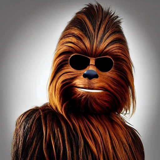 Image similar to chewbacca as a fashion model, instagram selfie