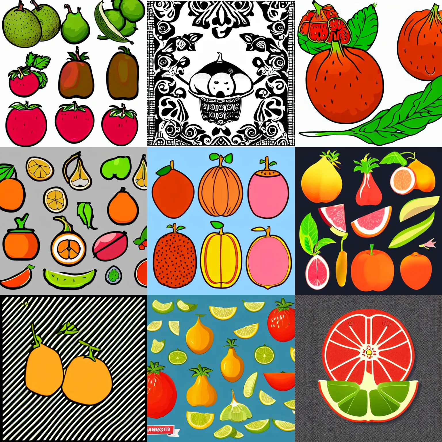 Prompt: monkfruit clipart vector design illustration