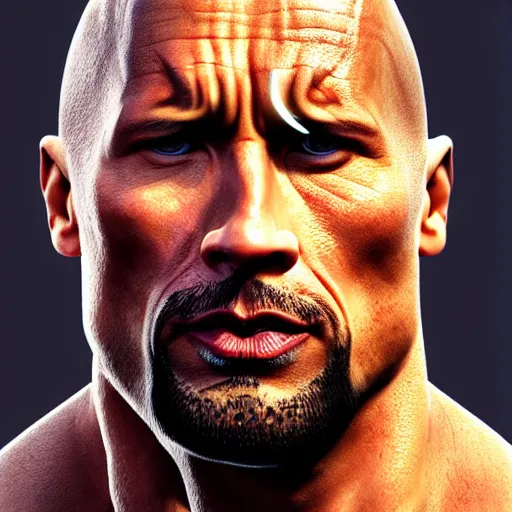 Image similar to the rock dwayne johnson with a beard , photo , trending on artstation , Hyperdetailed , CGSociety