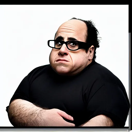 Prompt: obese danny devito as a hacker in the matrix, modelsociety, radiant skin, huge anime eyes, rtx on, perfect face, directed gaze, intricate, contrast correction, sony a 7 r iv, symmetric balance, polarizing filter, photolab, lightroom, 4 k, dolby vision, photography award