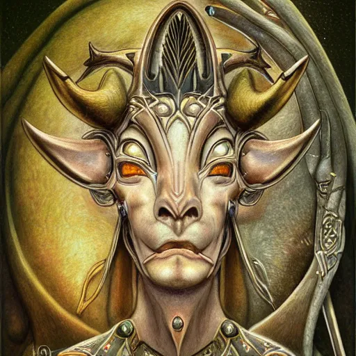 Image similar to detailed and sharp taurus artwork, mystic style, detailed, 8 k, detailed, symmetrical, by brian froud