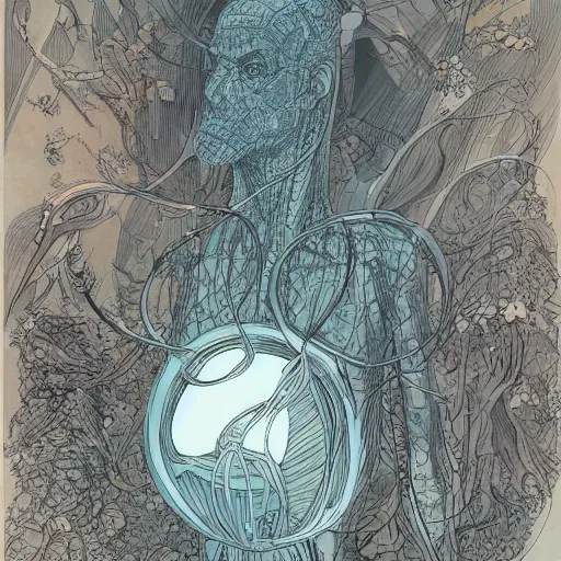 Prompt: Master of Diffusion by Moebius, by Mattias Adolfsson, by Mandy Jurgens, By Giger