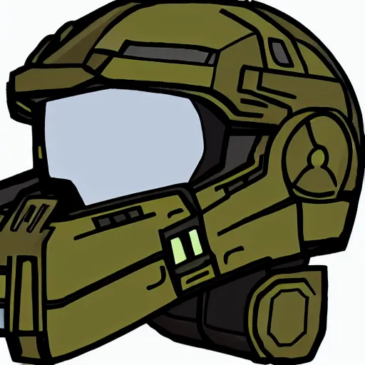 Image similar to master chief face, no helmet