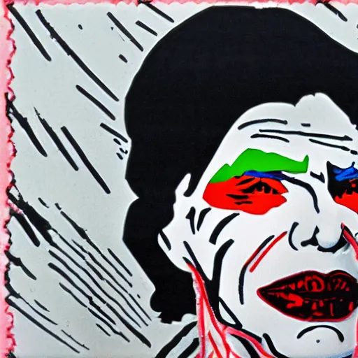 Prompt: Andy Warhol as the Joker