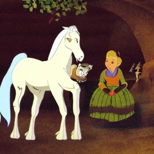 Image similar to a Hungarian Fairy tale, by Marcel Jankowicz, screenshot, animation movie, Janos Vitez, the white mare