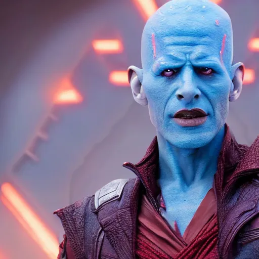 Image similar to film still of Jeff Goldblum as Yondu in Guardians of the Galaxy, 4k