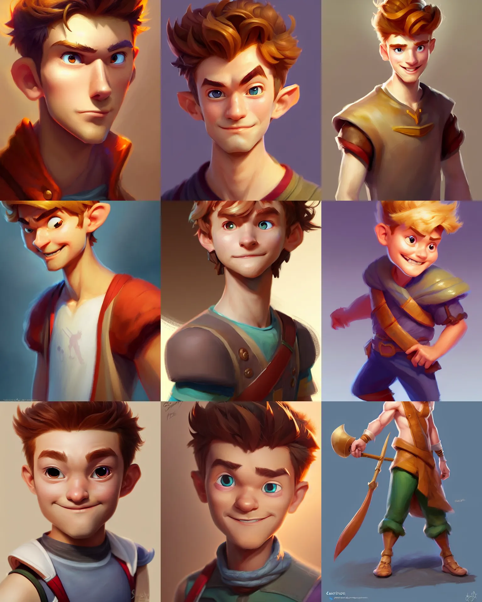 Prompt: cartoony character concept art of the cunning wonderboy | | pixar - cute - fine - face, pretty face, realistic shaded perfect face, fine details by stanley artgerm lau, wlop, rossdraws, james jean, andrei riabovitchev, marc simonetti, and sakimichan, trending on artstation