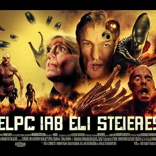 Image similar to epic movie poster of an alien invasion