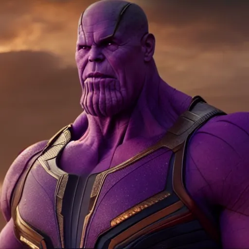 Image similar to thanos in a scene from the movie avengers, a colorized photo by michelangelo, trending on cg society, antipodeans, # vfxfriday, 8 k resolution, uhd image