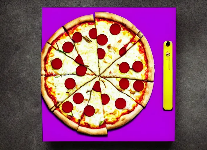 Prompt: a closed pizza box with the words 'Apple', 'Banana', and 'Croatia', written on it from top to bottom. There is a red green circle around 'Banana' and a purple circle around 'Croatia'. Hyper realistic, photograph, photorealism, 8k, unreal engine, detailed, accurate, centered, lighting