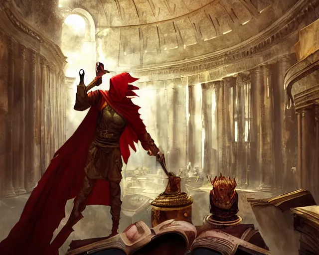 Image similar to a high fantasy warlock creating spells in the pantheon, artwork by marc simonetti
