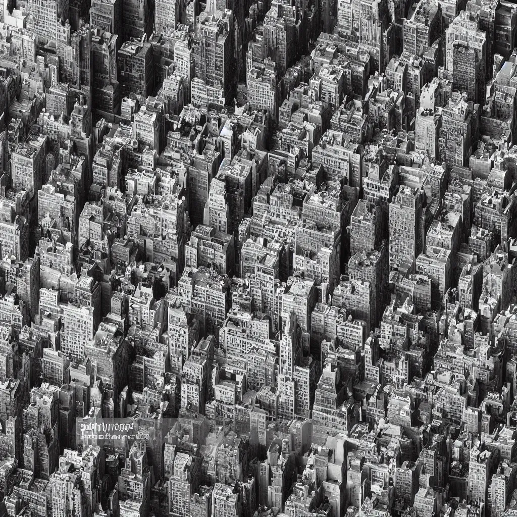 Image similar to city Block of new york after a apocalypse, top down perspecrive