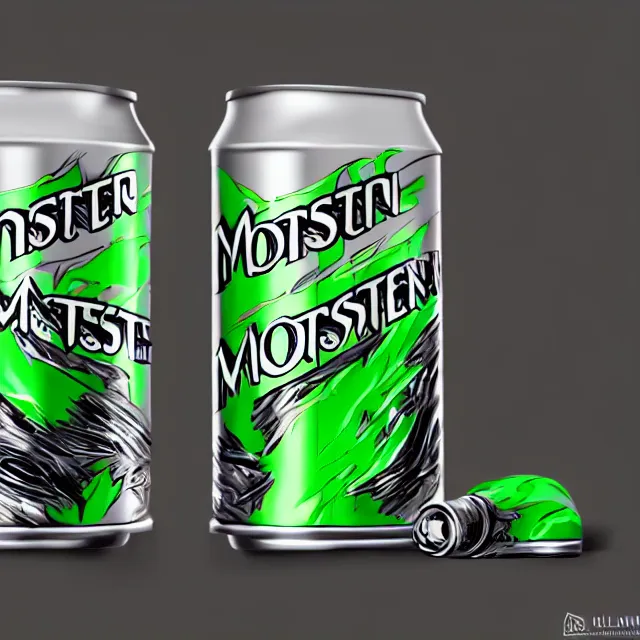 Prompt: aluminian can of monster energy drink, highly detailed, digital painting, artstation, concept art, smooth and sharp focus, illustration