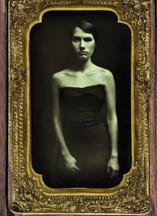 Image similar to portrait of a young women, photo realistic, elegant, award winning photograph, parallax, ambrotype wet plate collodion by martin shuller,