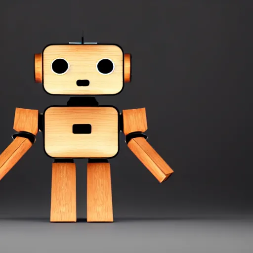 Prompt: a cute little robot out wood. super realistic 8 k render of a elegant, cinematic composition