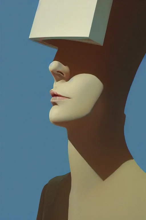 Image similar to woman wearing oculus and digital glitch head edward hopper and james gilleard, zdzislaw beksisnski, higly detailed