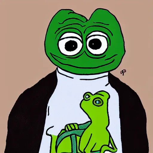 Pepe the frog as a chad meme, hyperrealistic, 8k