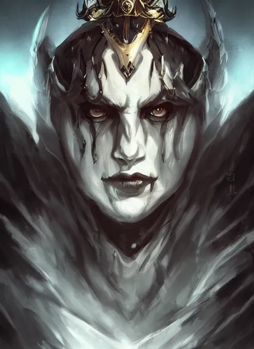 Image similar to king of the underworld character concept art, digital illustration, trending on artstation, deviantart, artgerm, epic composition, masterpiece, highly detailed, perfect face, realistic face, wlop, ross draws