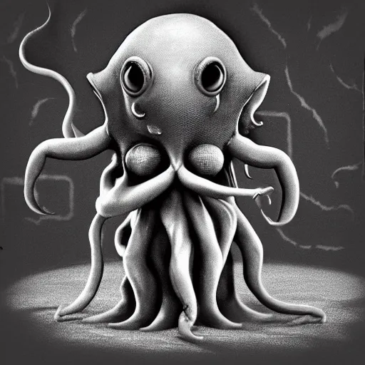 Prompt: baby cthulhu, electron microscope