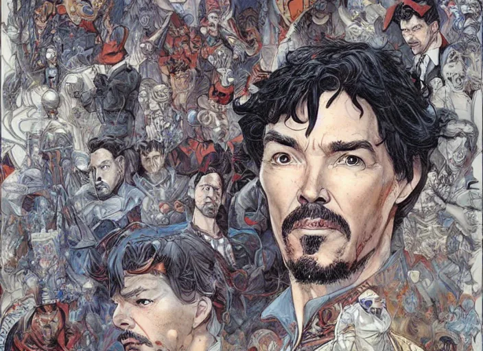 Image similar to a highly detailed powerful portrait of stephen strange, james gurney, james jean