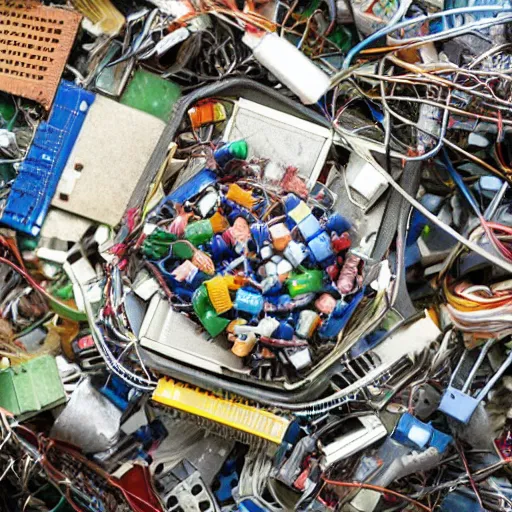 Image similar to a quantum computer among the garbage