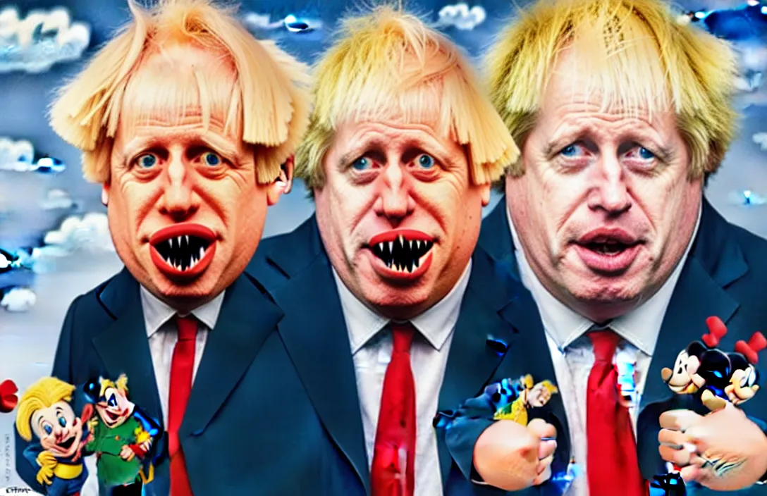 Image similar to boris johnson as the disney version of pinocchio, with a long nose, in the style of kim jung gi