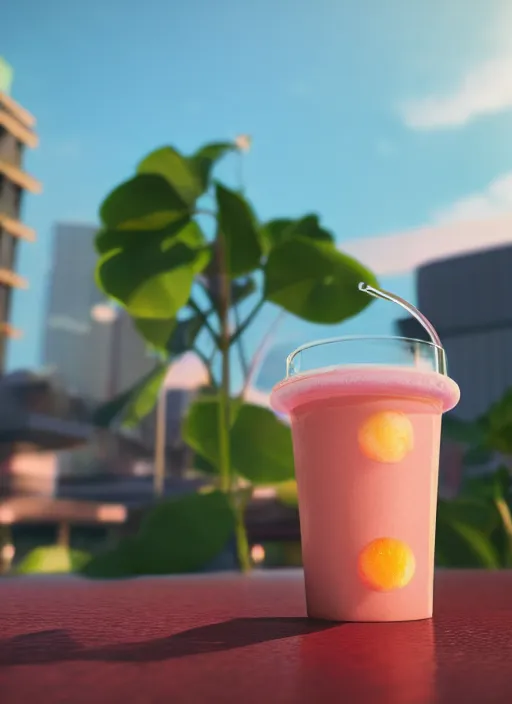 Prompt: bubble tea, product shot, macro, hyper realistic, sunset, octane render, raytracing, trending on artstation, artstationhd, artstationhq, unreal engine, 4 k, 8 k