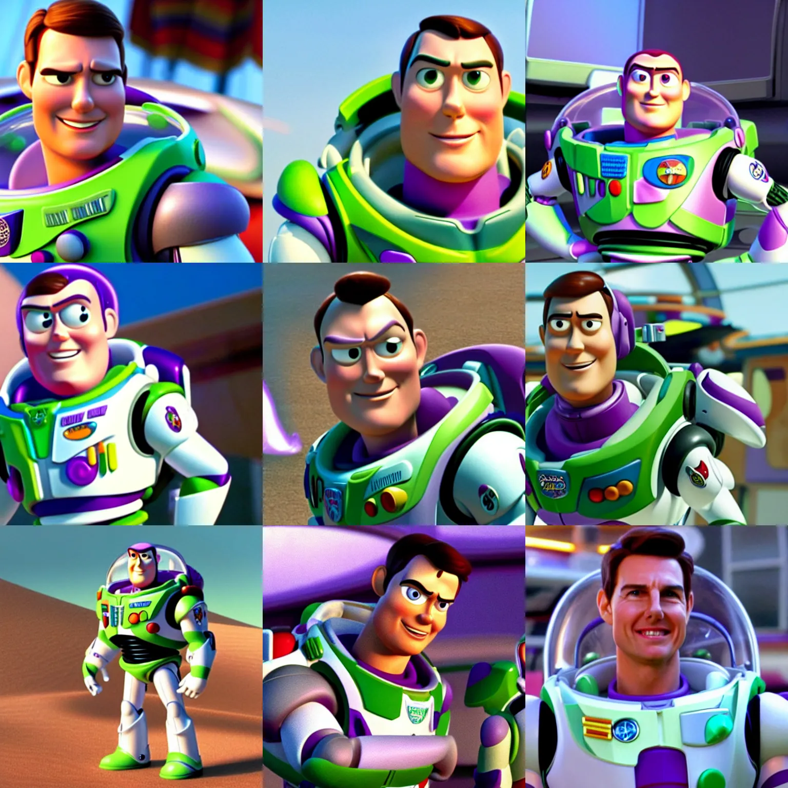 movie still of tom cruise as buzz lightyear in toy Stable Diffusion