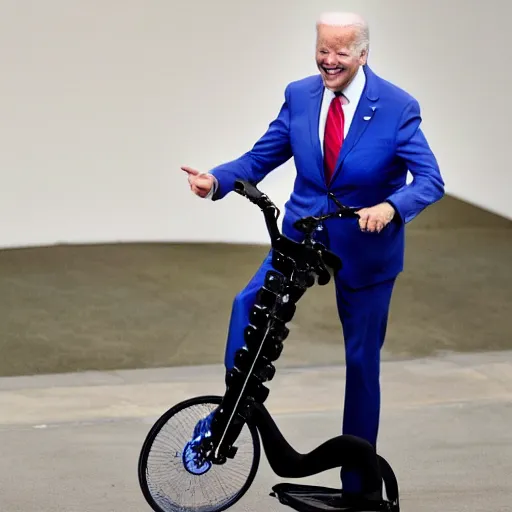 Prompt: biden riding an electric unicycle