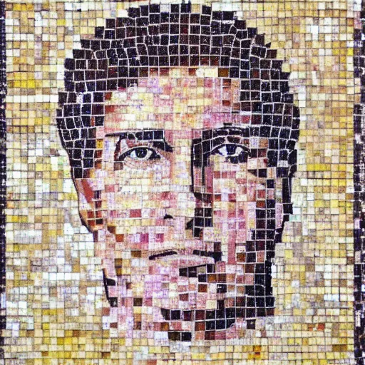 Image similar to portrait of bachir gemayel as a byzantine mosaic, perfect face, perfect eyes, very detailed, very realistic, elegant, top art, renowed artwork