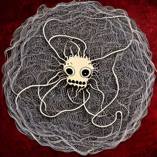 Prompt: the flying spaghetti monster in new jersey, detailed, intricate, trending on artstation