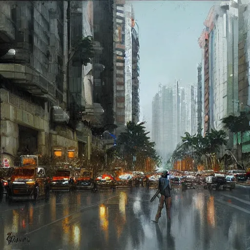 Image similar to Avenida Paulista painted by Greg Rutkowski