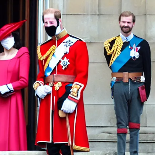 Prompt: english monarchy as masked thieves