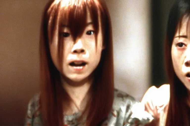 Prompt: screenshot from scariest japanese horror movie, starring alyson hannigan