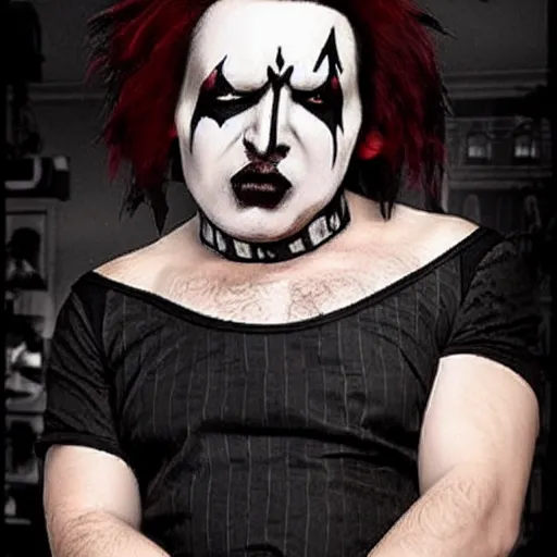 Image similar to jack black as marilyn manson, gothic