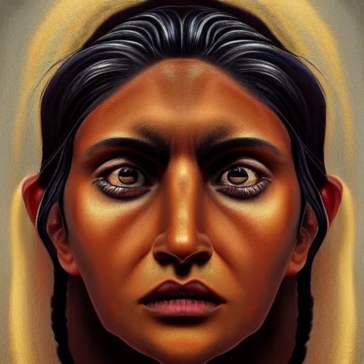 Image similar to a painting of a brown woman terrified of three brown men, hyperrealistic faces, detailed digital art, aesthetic!, trending on artstation,