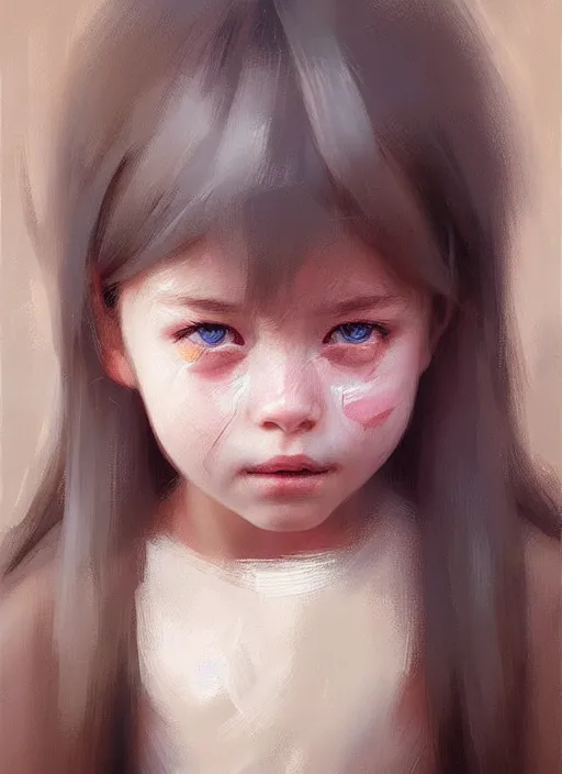 realistic tender portrait of a young cute girl who is | Stable ...