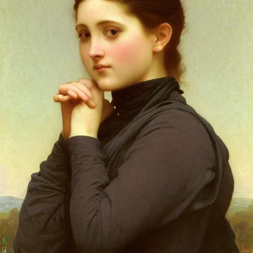 Image similar to portrait of a female android by william bouguereau